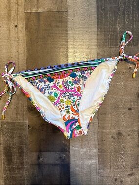Trina Turk Jungle Beach Multicolor Tie-Side Bikini Bottoms size 12